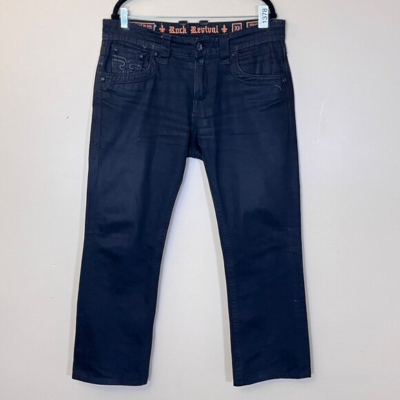 Rock Revival Steven Straight Y2K Jeans - Men's Size 33*29 (Fits 36*29) - Picture 1 of 14